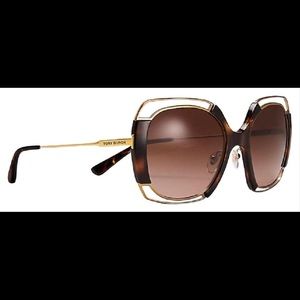 Tory Burch Havana Open-wire Sunglasses
